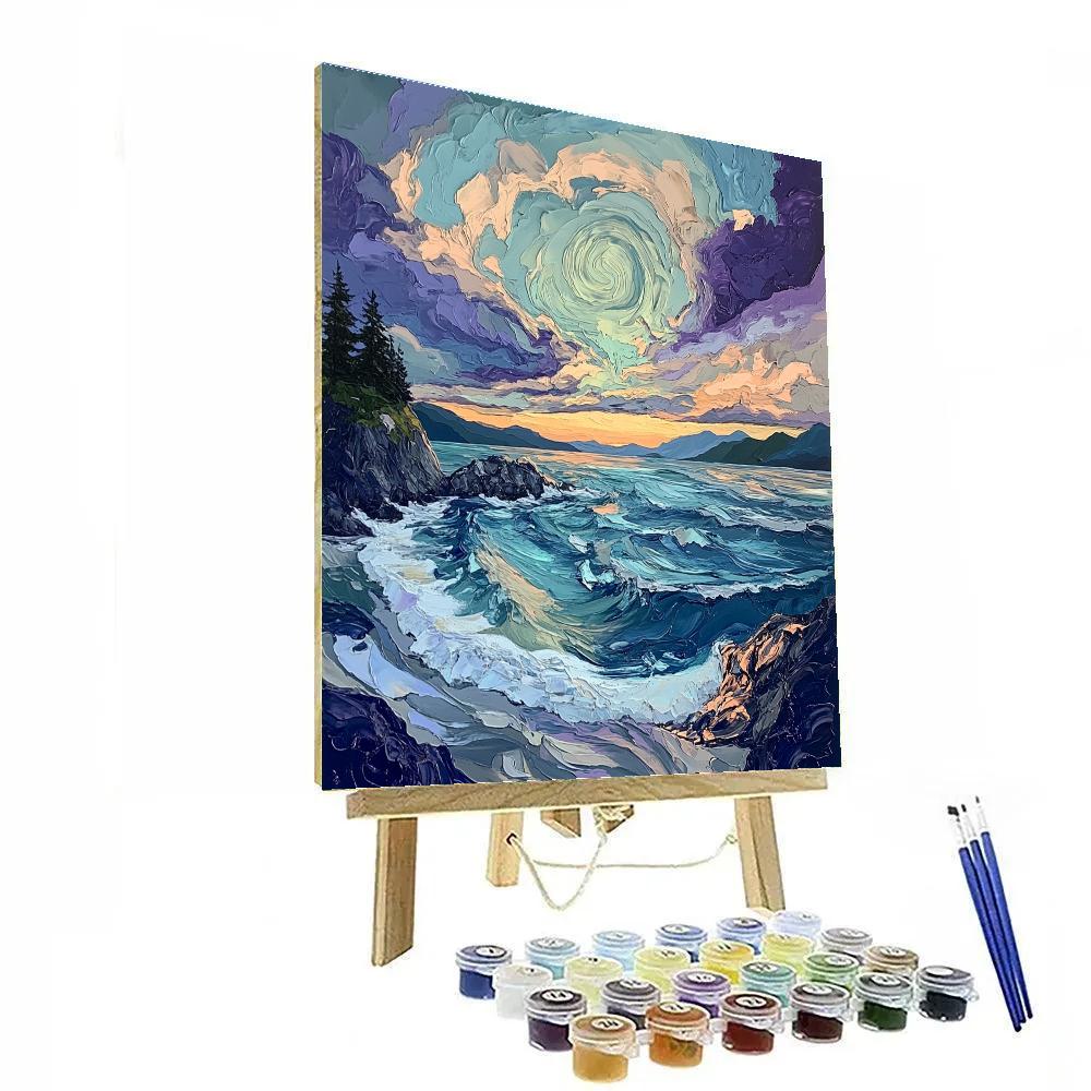 Emily Carr Inspired Stormlit Pacific Breakers DIY paint by numbers