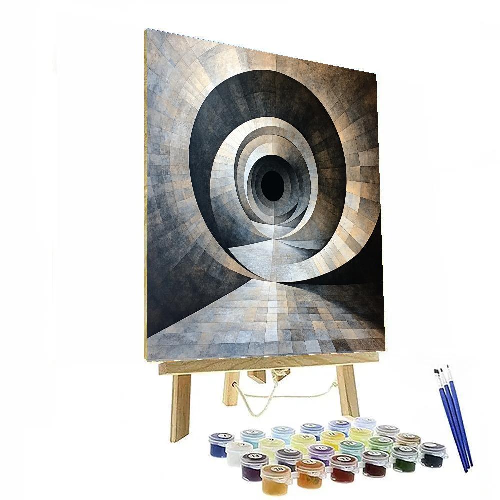 M.C. Escher Inspired Mobius Eclipse Labyrinth paint by numbers