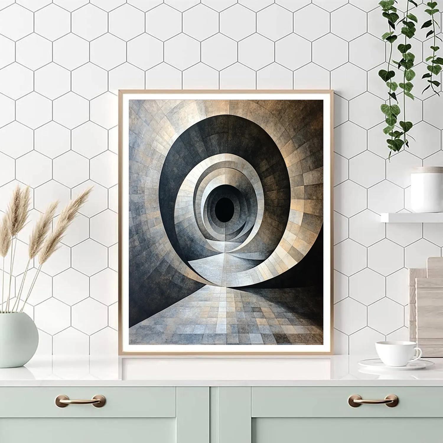 M.C. Escher Inspired Mobius Eclipse Labyrinth paint by numbers