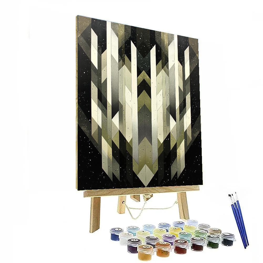 M.C. Escher Inspired Fractal Aurora Tessellation Numbered painting kits