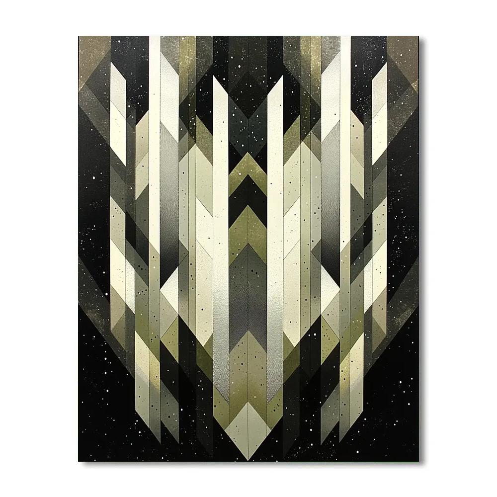 M.C. Escher Inspired Fractal Aurora Tessellation Numbered painting kits