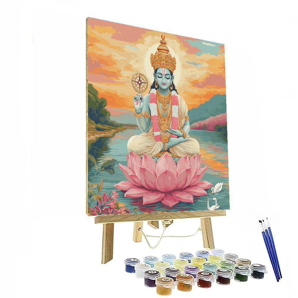 Brahma Lotus Compass At Dawn Painting by numbers kit