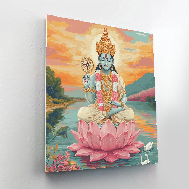 Brahma Lotus Compass At Dawn Painting by numbers kit