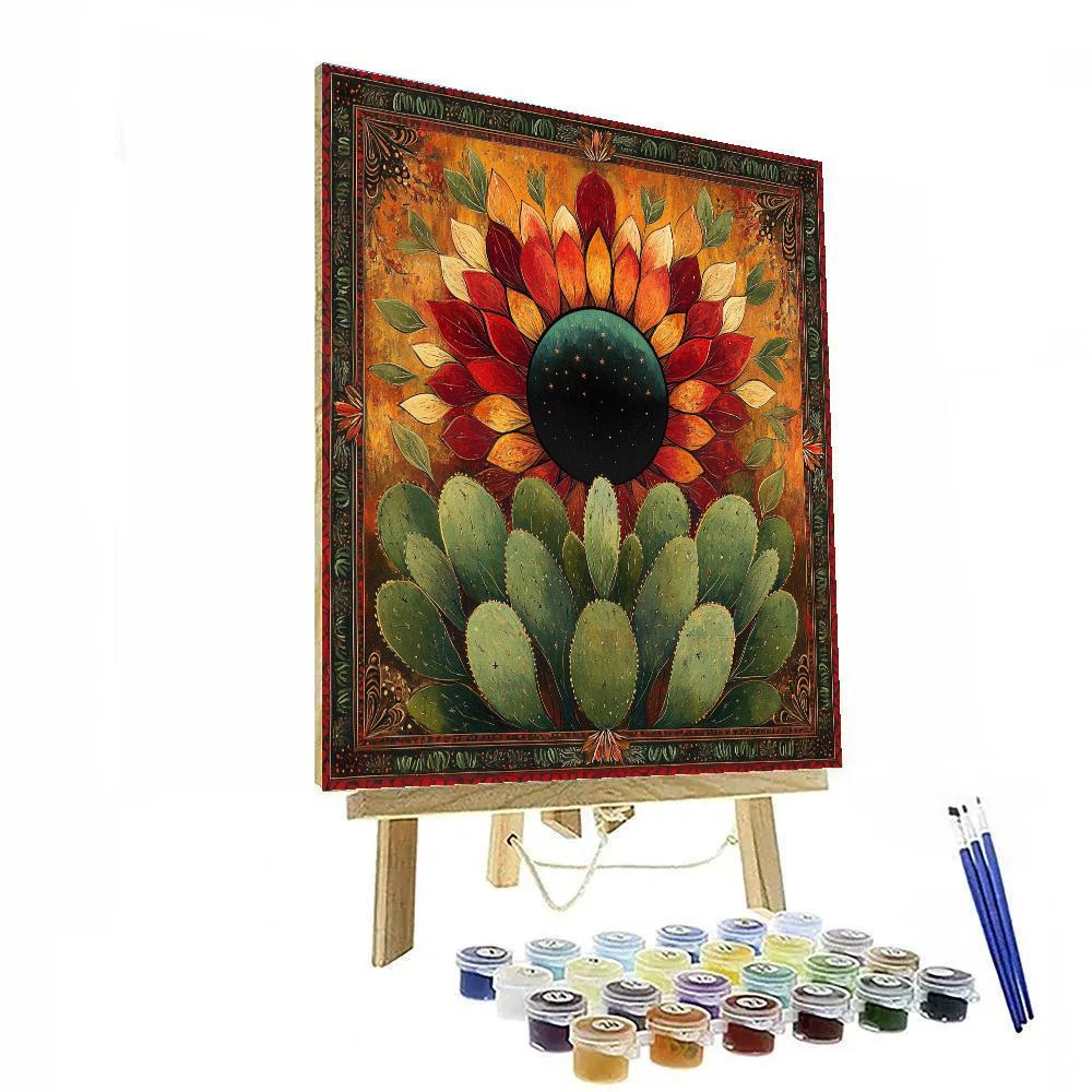 Frida Kahlo Inspired Resilience Garden Of Lunar Eclipse paint by color