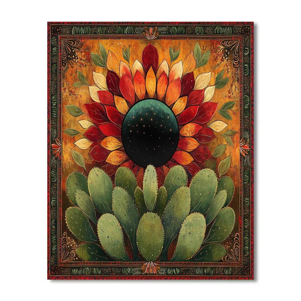 Frida Kahlo Inspired Resilience Garden Of Lunar Eclipse paint by color