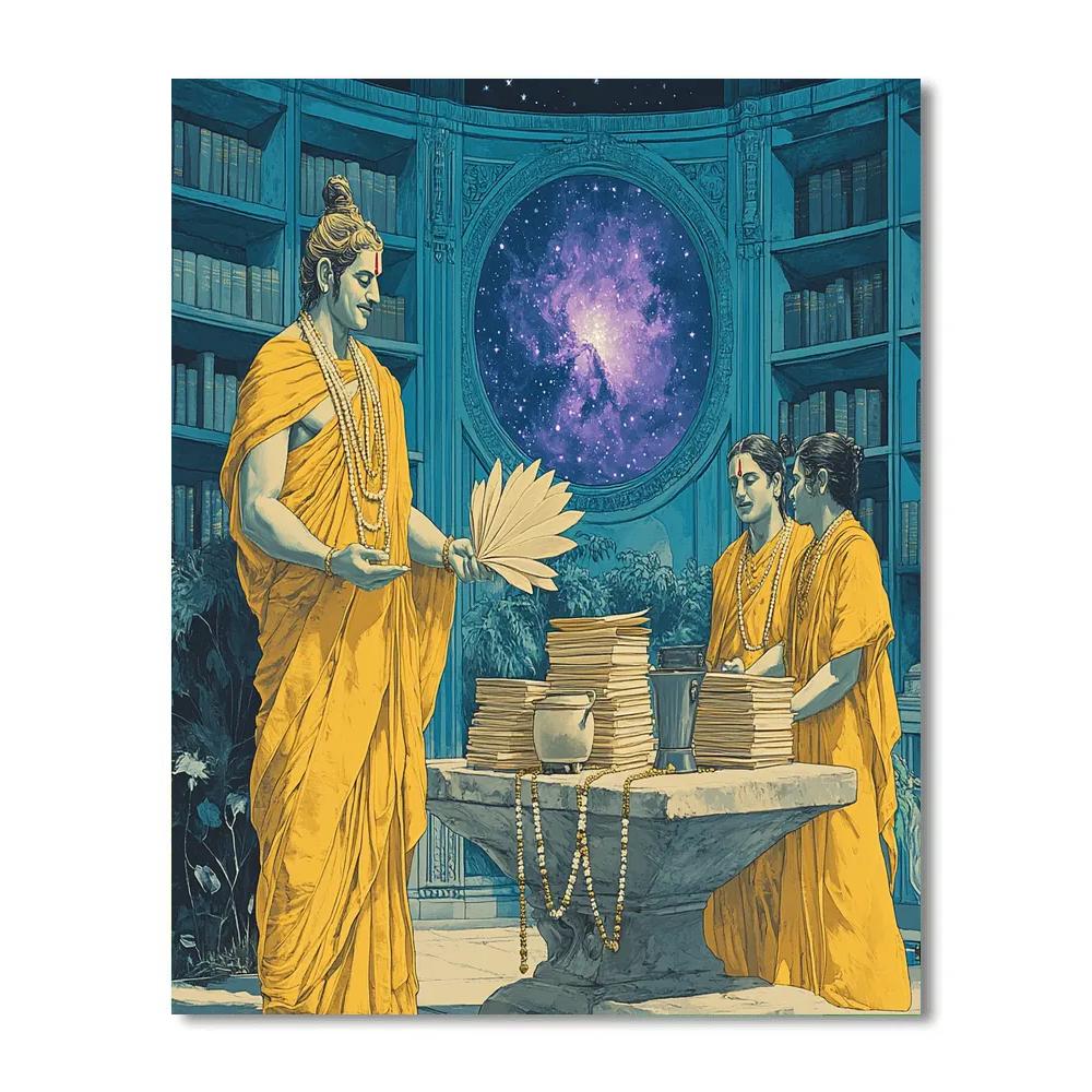Celestial Archive With Brahma Scribes Number painting