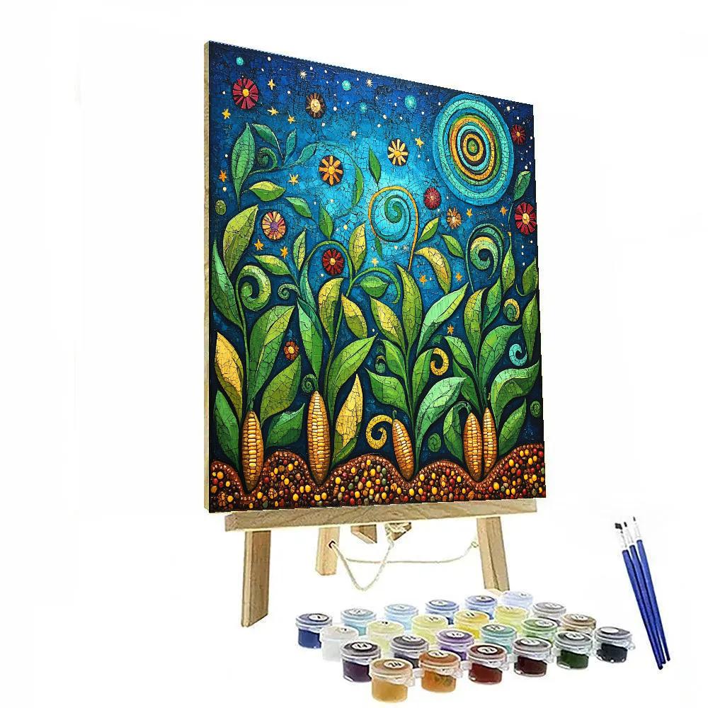 Frida Kahlo Inspired Celestial Milpa Dreamscape painting number kit