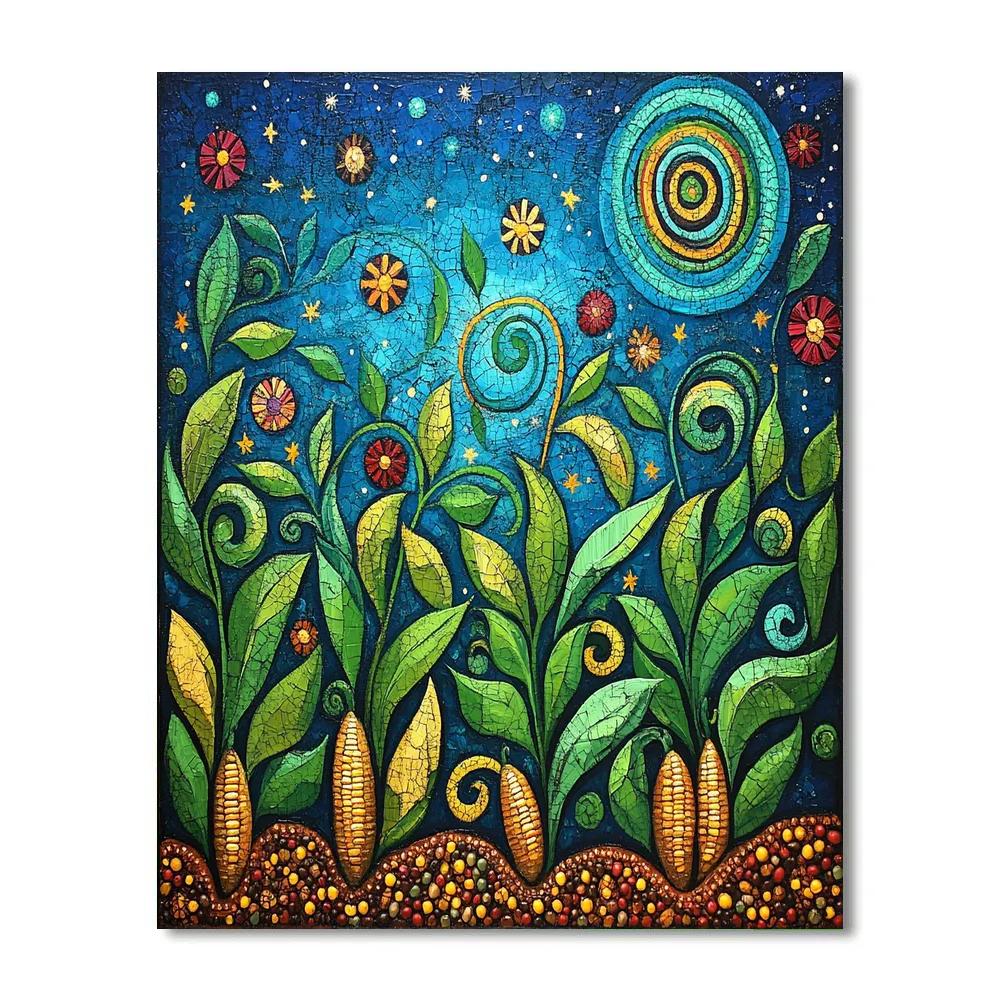 Frida Kahlo Inspired Celestial Milpa Dreamscape painting number kit