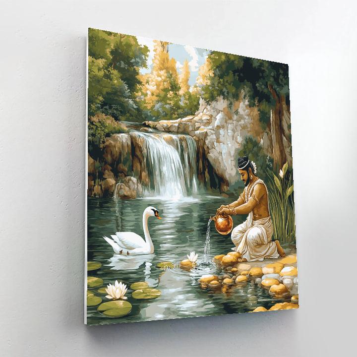 River Source Blessing, Brahma At The Spring Painting by numbers kit
