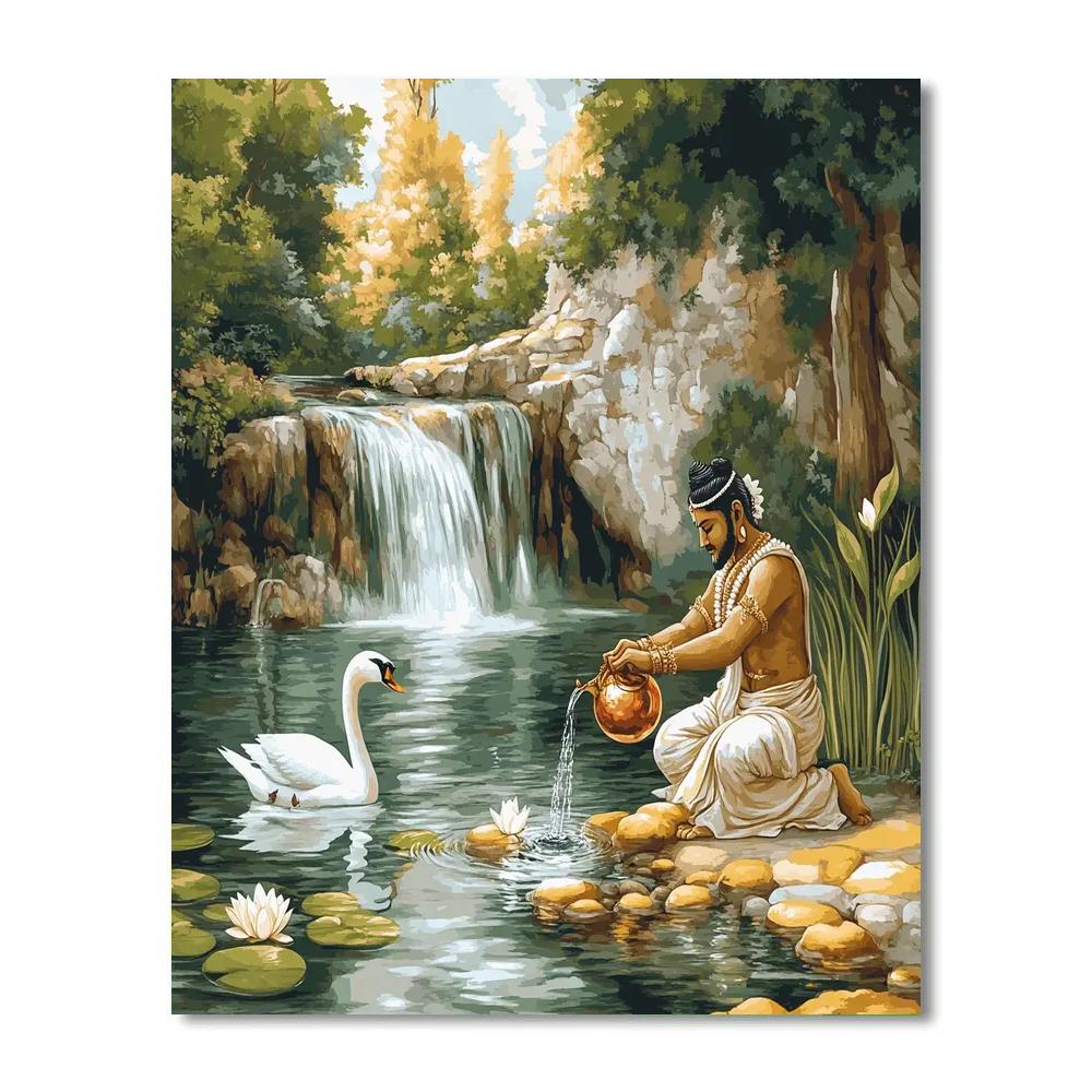 River Source Blessing, Brahma At The Spring Painting by numbers kit