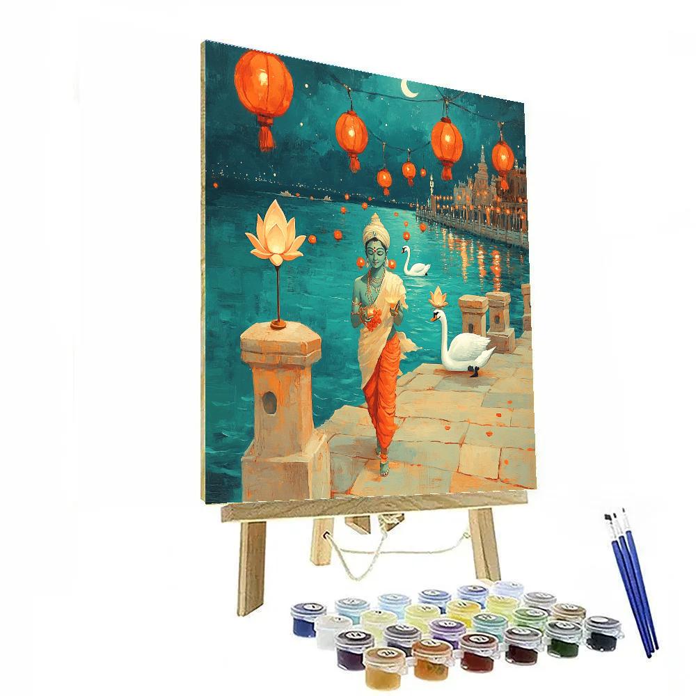 Brahma Harbor Of Painted Lanterns paint by color