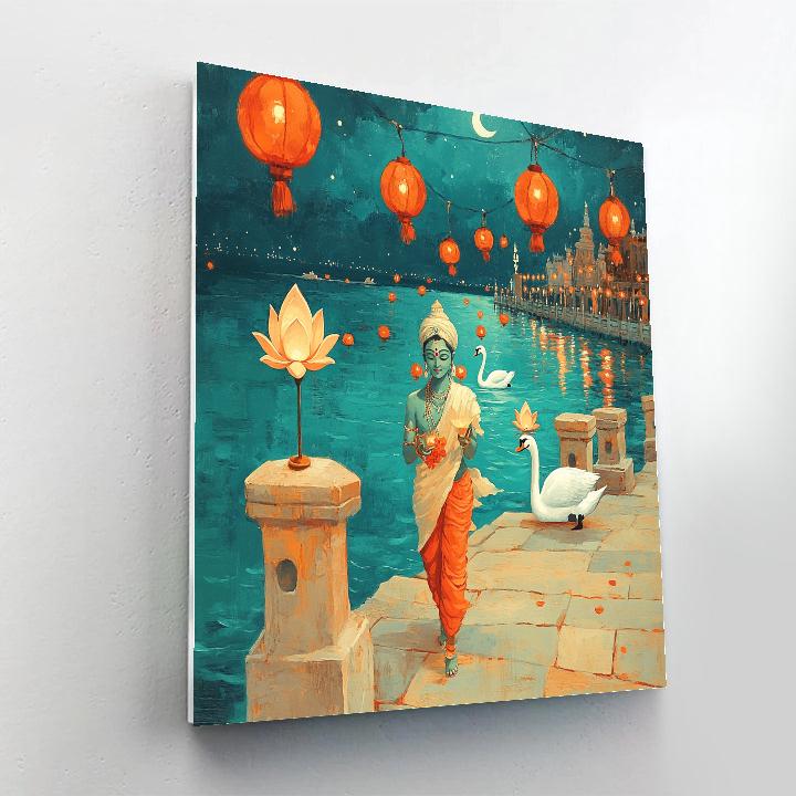 Brahma Harbor Of Painted Lanterns paint by color