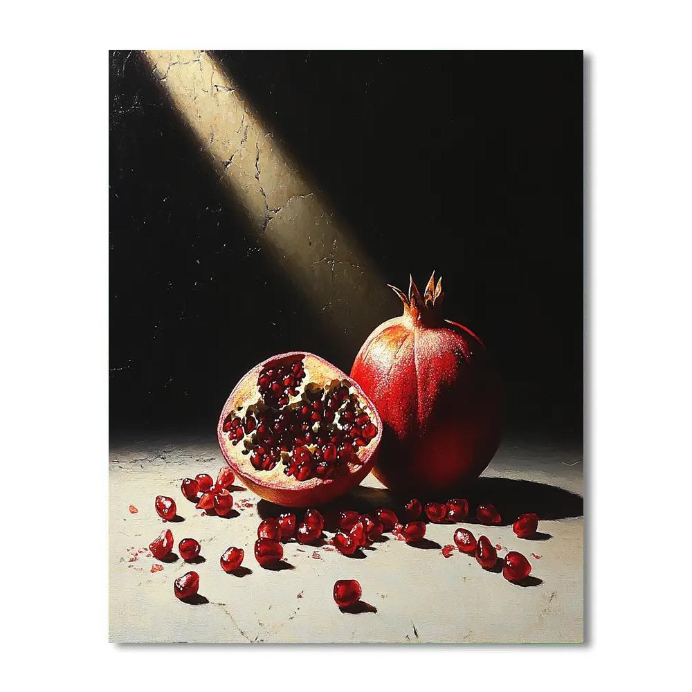 Caravaggio Inspired Eclipse Lit Pomegranate Rind Paint by numbers kits