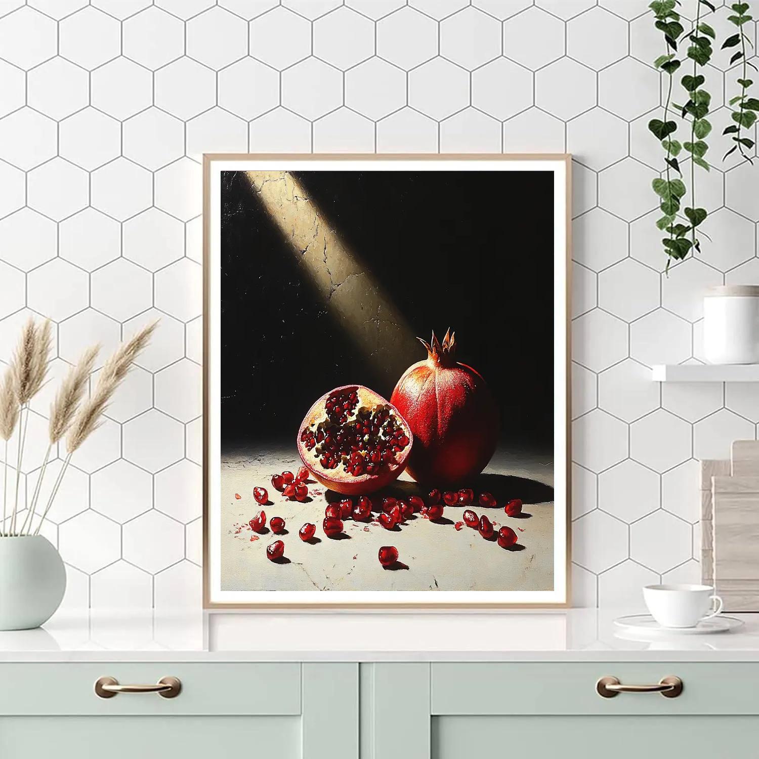Caravaggio Inspired Eclipse Lit Pomegranate Rind Paint by numbers kits