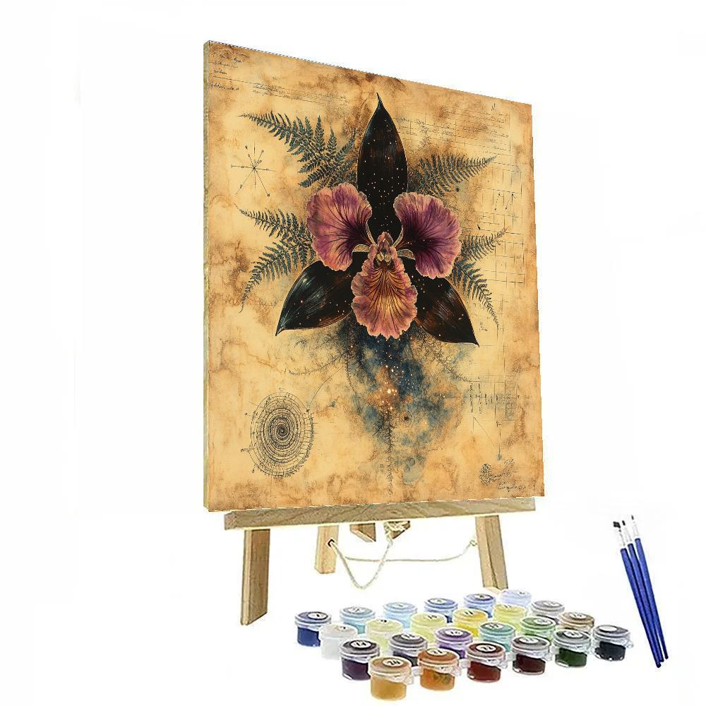 Leonardo Da Vinci Inspired Nebula Garden Geometry paint by color