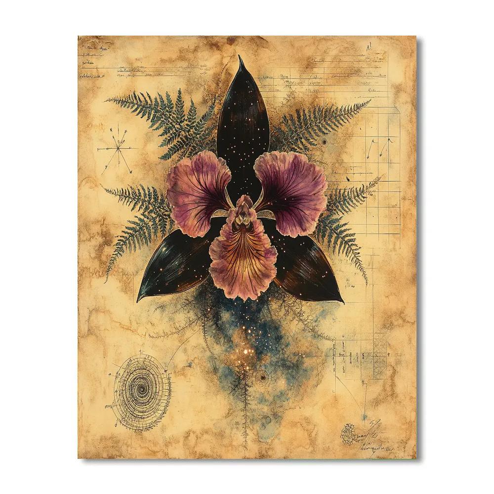 Leonardo Da Vinci Inspired Nebula Garden Geometry paint by color