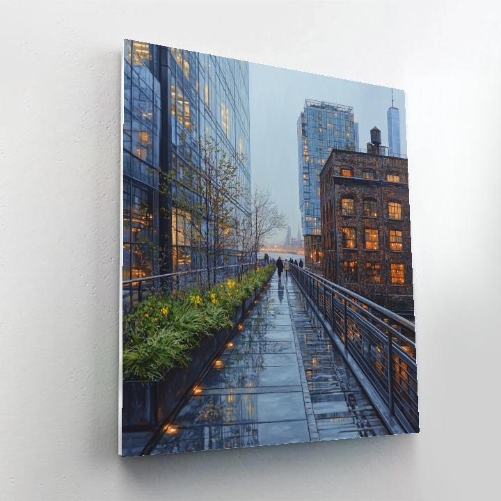 Foggy Morning On The High Line, New York City, United States Numbered painting kits