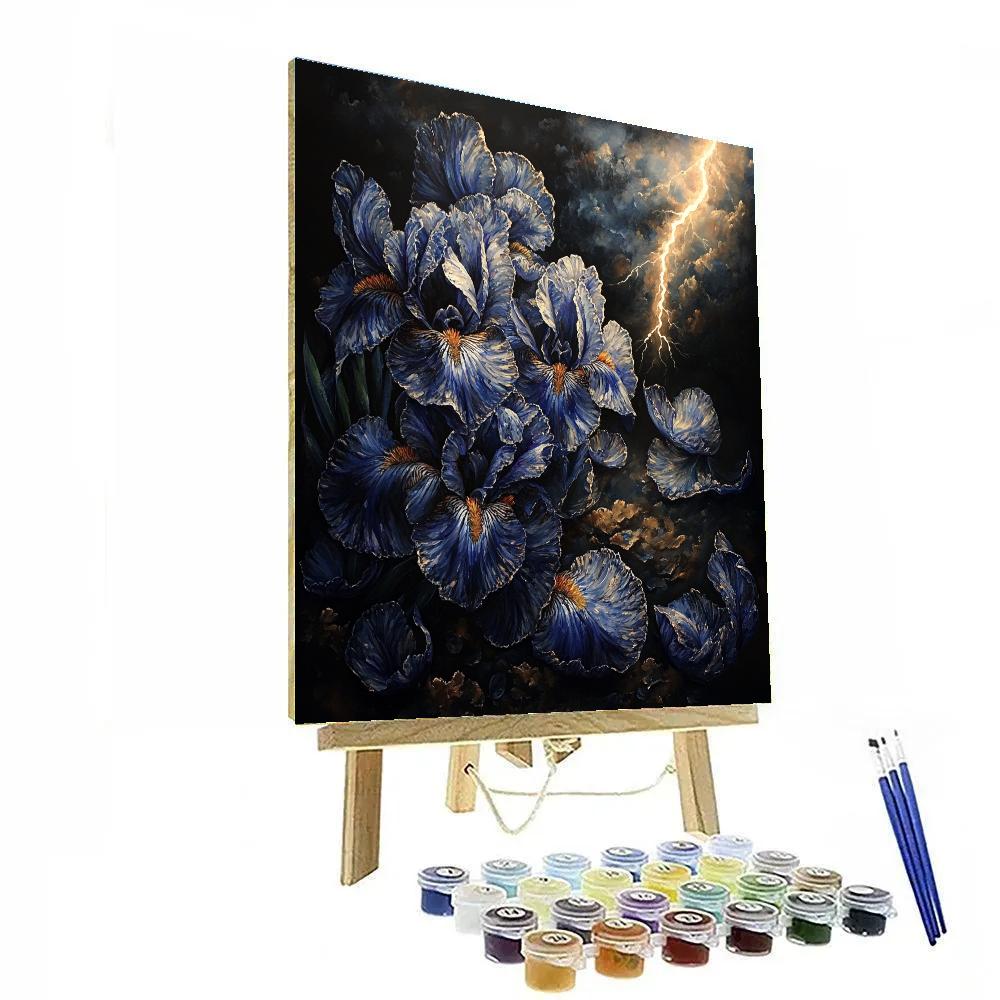 Caravaggio Inspired Stormlight Over Withering Iris Petals Number painting