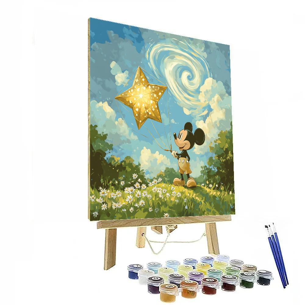 Mickey Mouse Galaxy Kite Day Disney Inspired paint by color