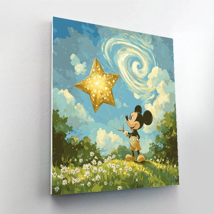 Mickey Mouse Galaxy Kite Day Disney Inspired paint by color
