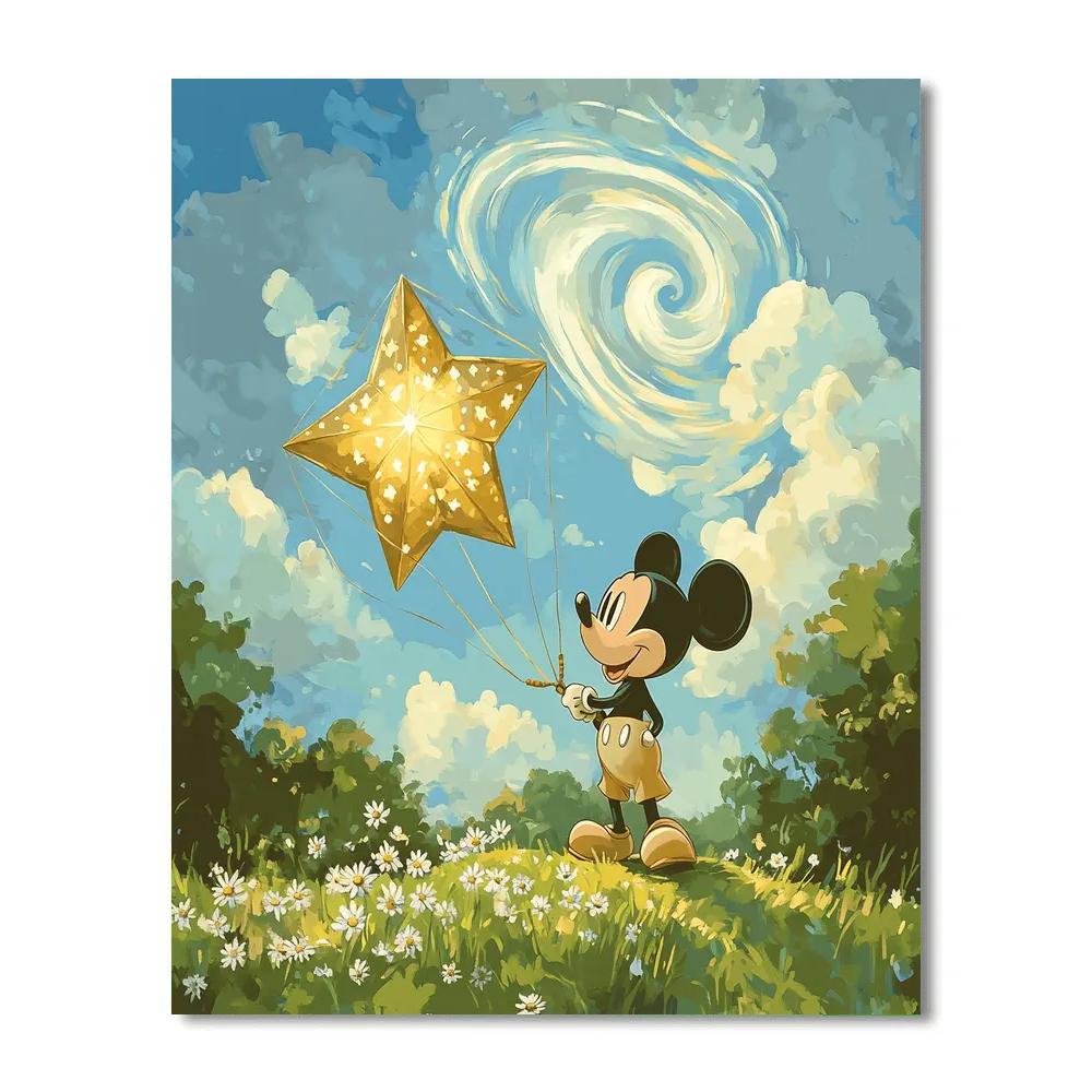 Mickey Mouse Galaxy Kite Day Disney Inspired paint by color