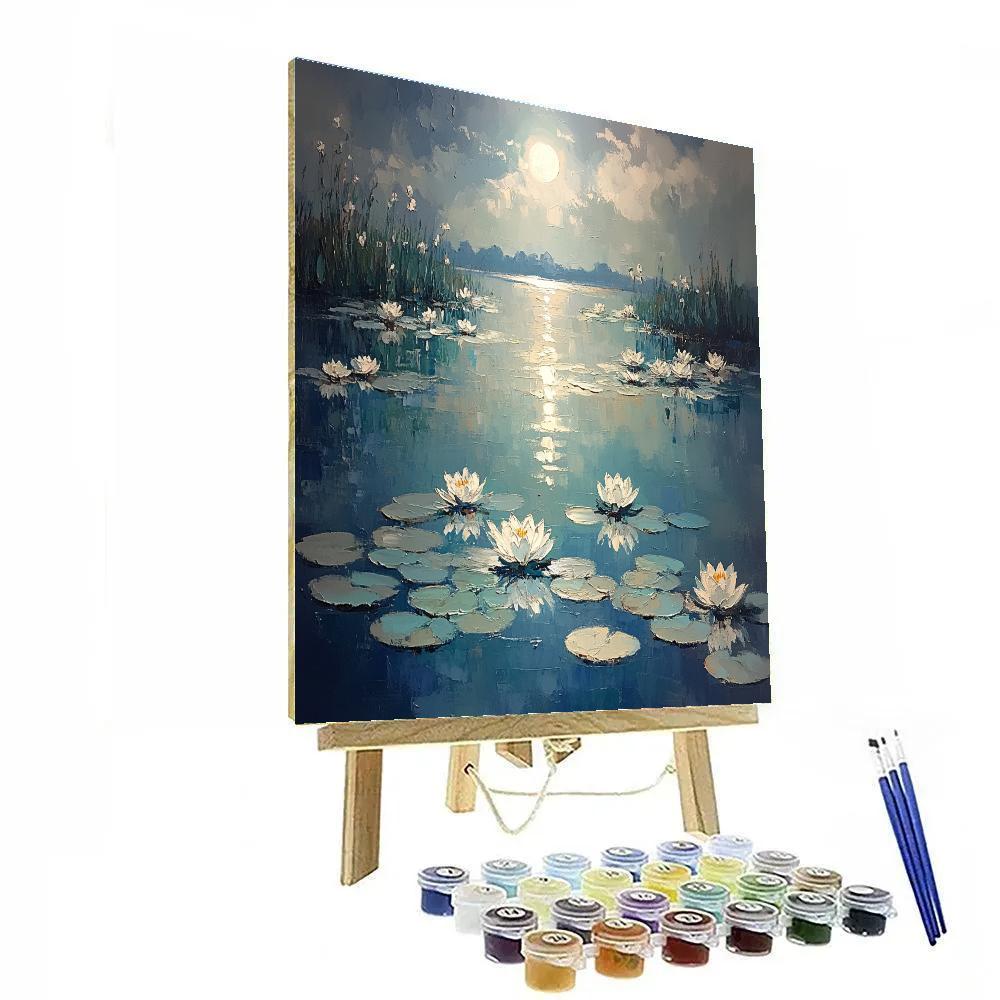 Claude Monet Inspired Water Lilies Under Moonlight Painting by numbers kit