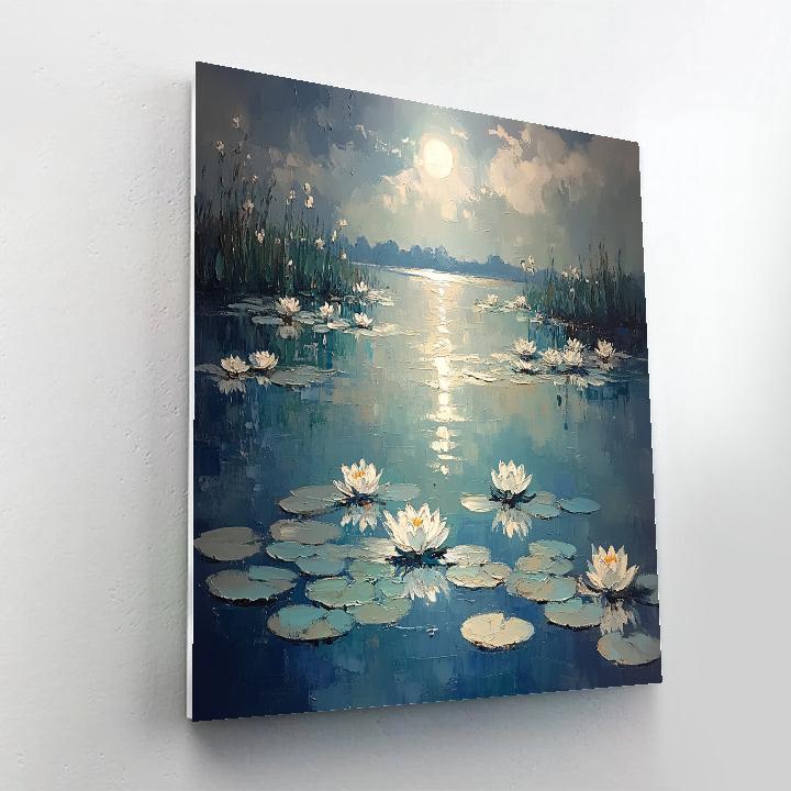 Claude Monet Inspired Water Lilies Under Moonlight Painting by numbers kit