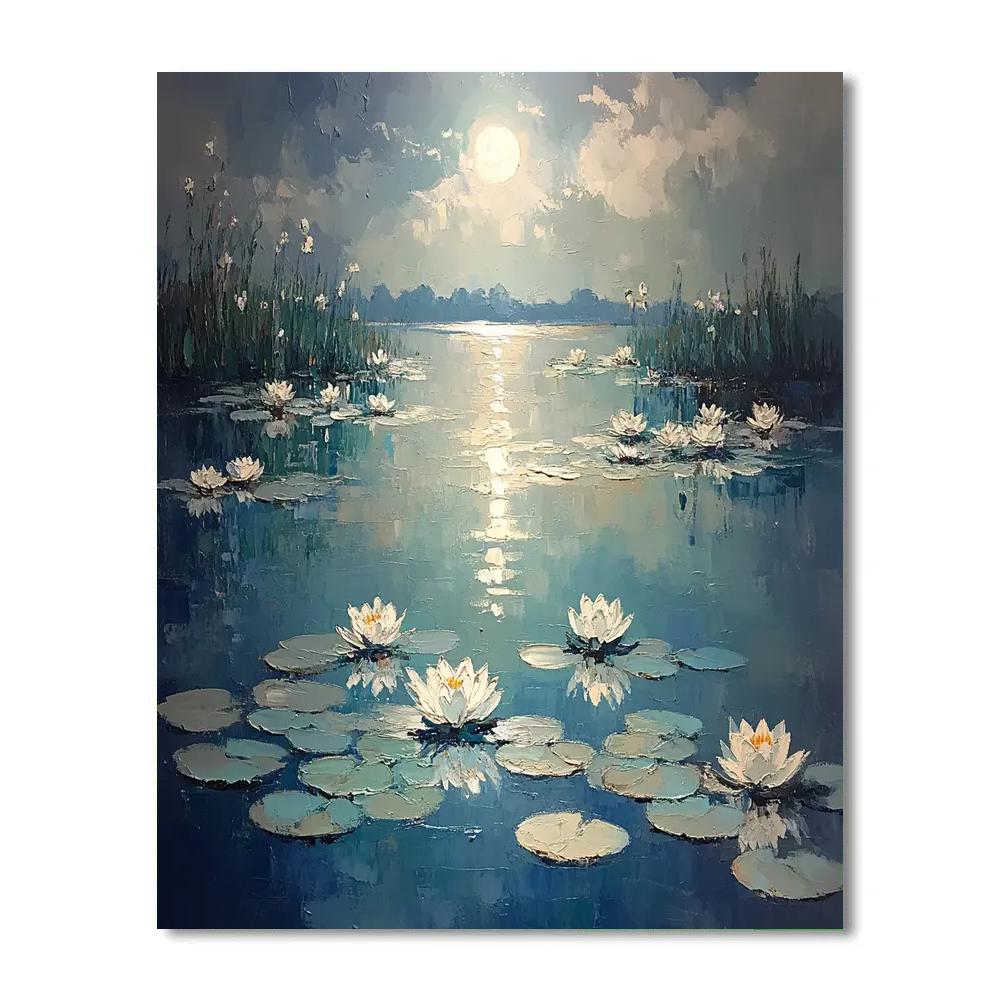 Claude Monet Inspired Water Lilies Under Moonlight Painting by numbers kit