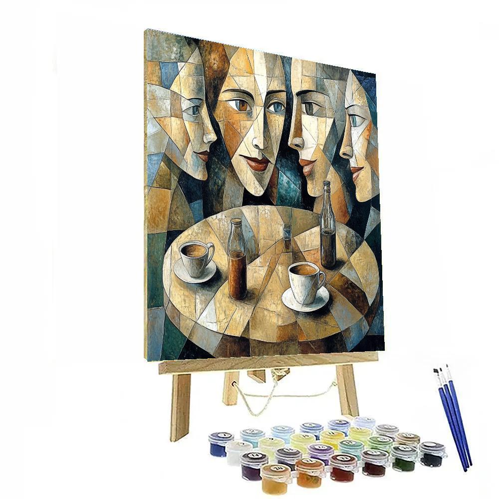 Pablo Picasso Inspired Abstract Cafe Friends DIY paint by numbers