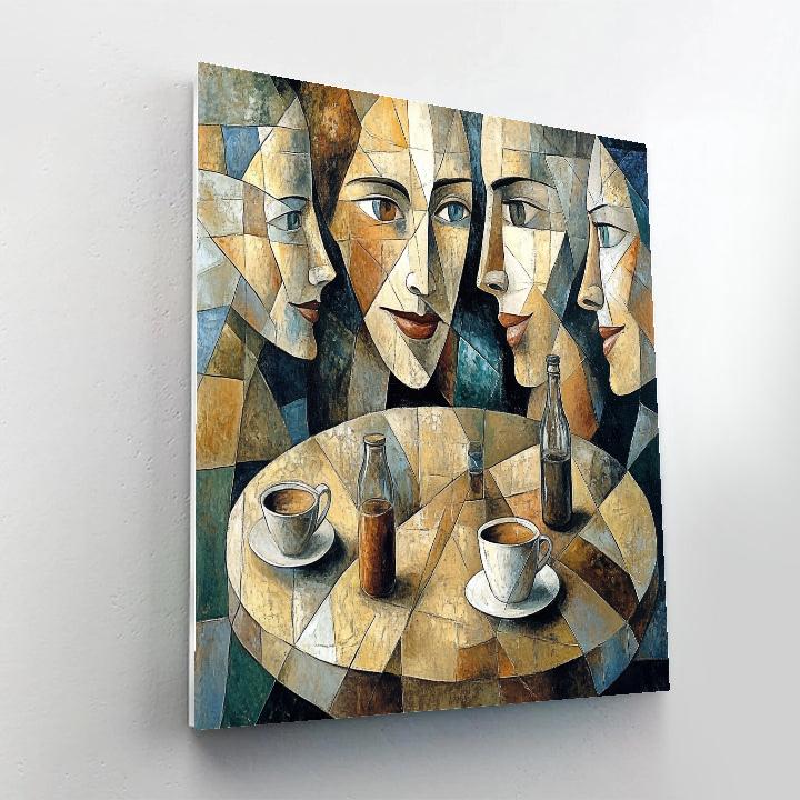 Pablo Picasso Inspired Abstract Cafe Friends DIY paint by numbers