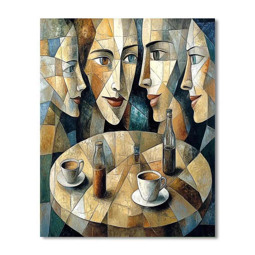Pablo Picasso Inspired Abstract Cafe Friends DIY paint by numbers