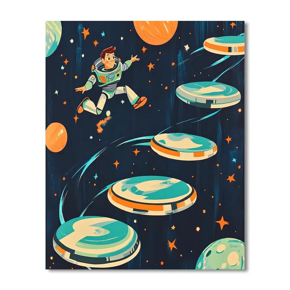 Buzz Lightyear Comet Training Course Disney Inspired Number painting