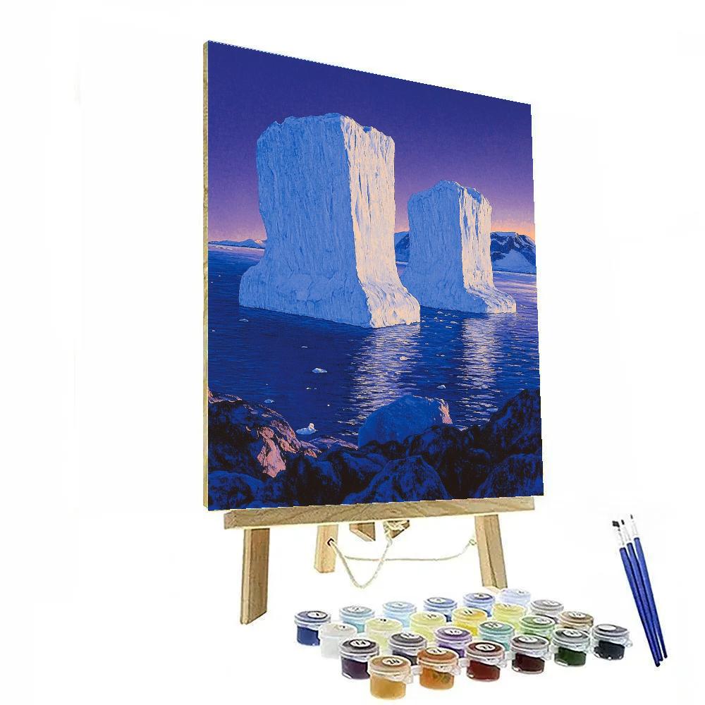 Lawren Harris Inspired Silent Iceberg Passage At Radiant Twilight Number painting