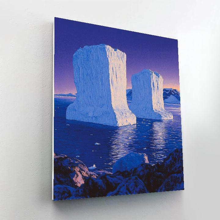 Lawren Harris Inspired Silent Iceberg Passage At Radiant Twilight Number painting