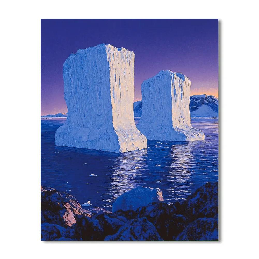 Lawren Harris Inspired Silent Iceberg Passage At Radiant Twilight Number painting