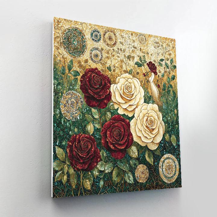 Gustav Klimt Inspired Golden Rose Garden Numbered painting kits