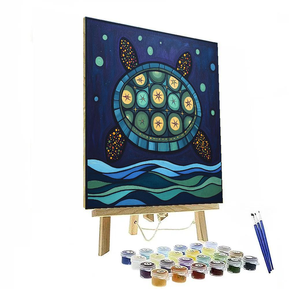 Norval Morrisseau Inspired Turtle Of River Constellations paint by number