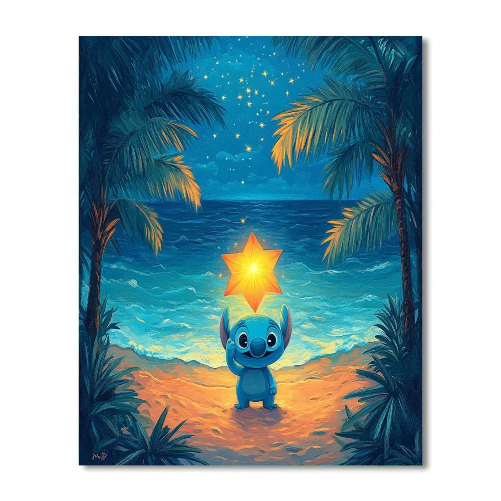 Stitch Tropical Star Lantern Festival Disney Inspired DIY paint by numbers
