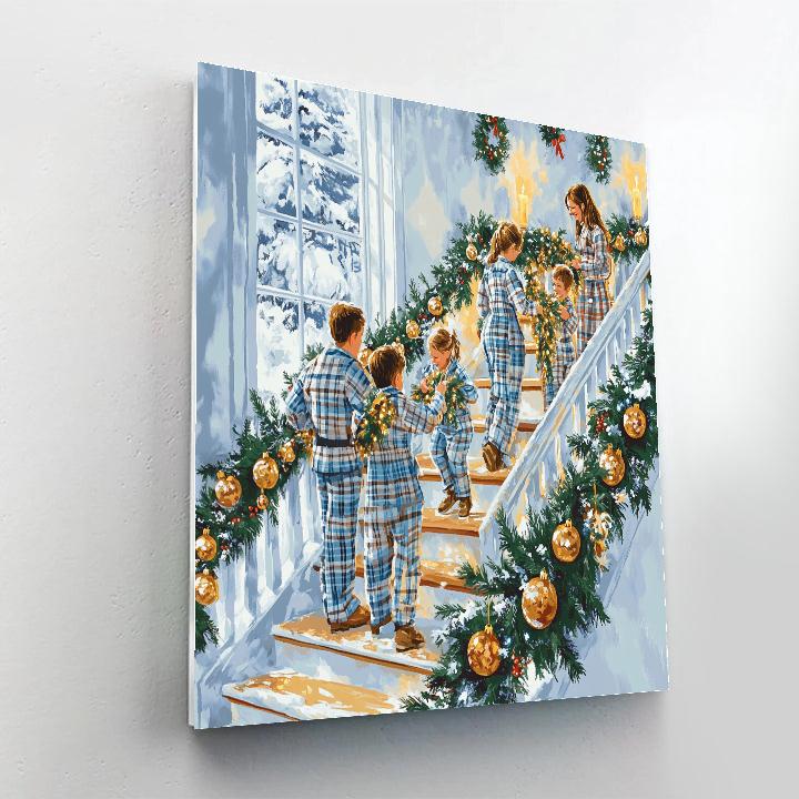 Garlanded Staircase Reunion Number painting