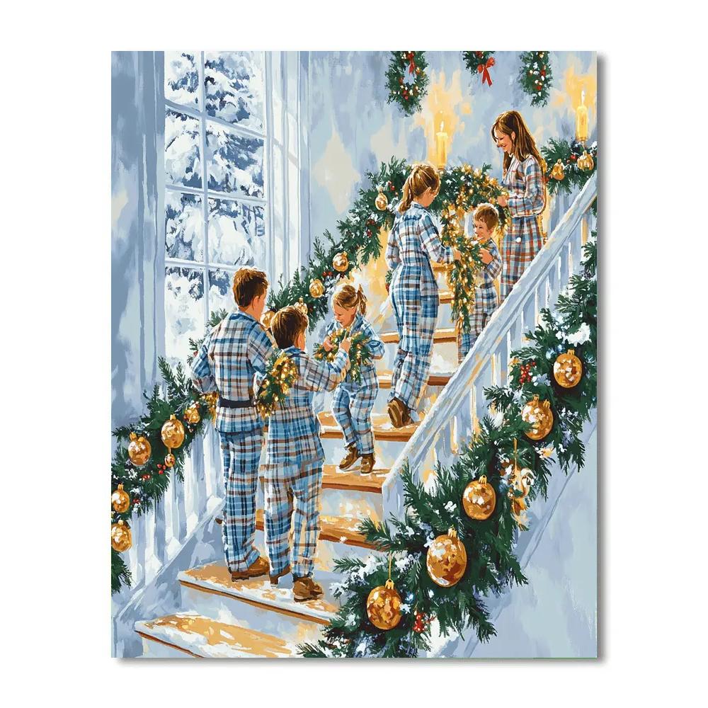 Garlanded Staircase Reunion Number painting