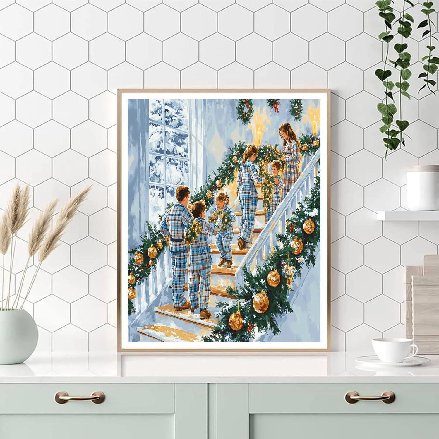 Garlanded Staircase Reunion Number painting