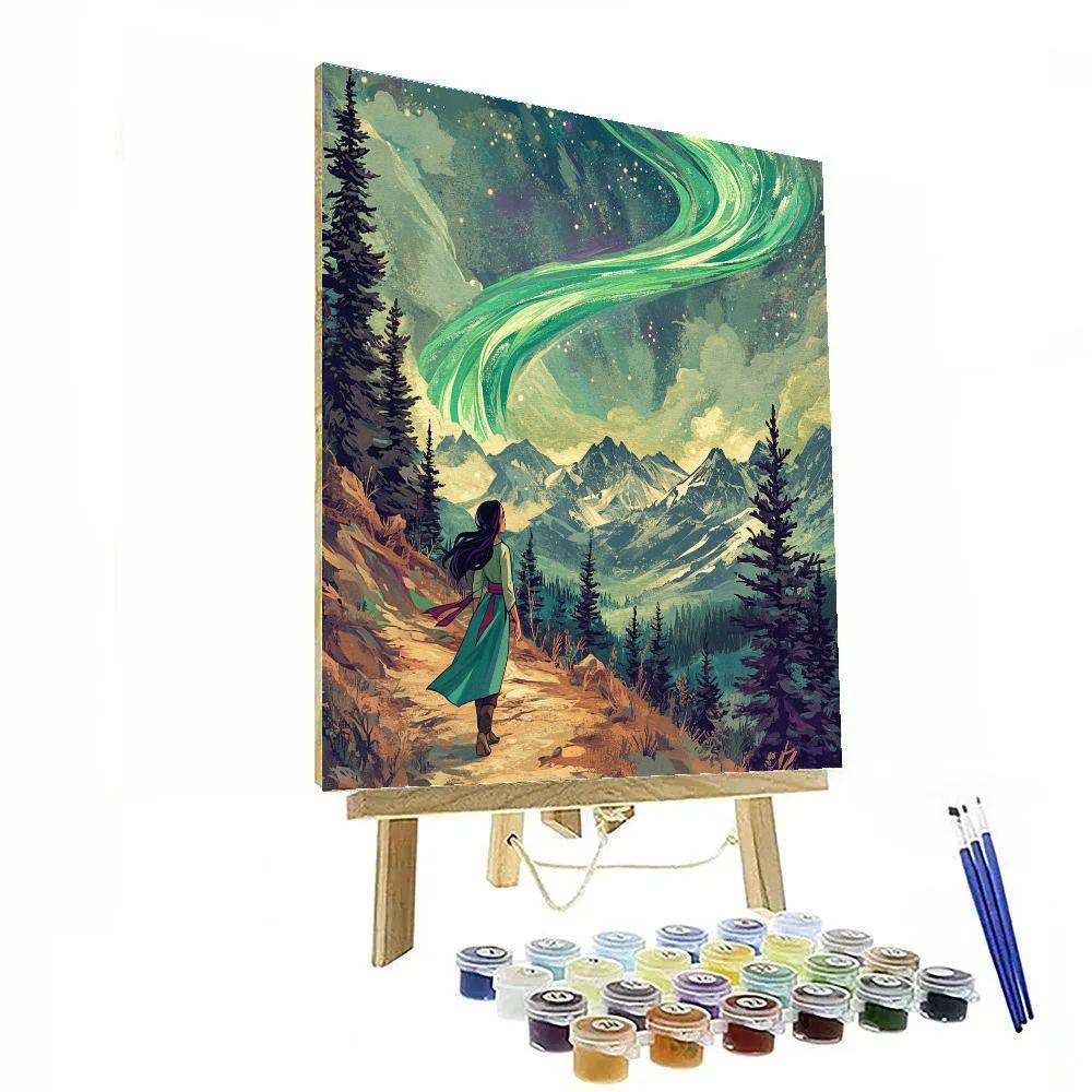 Mulan Mountain Aurora Hike Disney Inspired Numbered painting kits