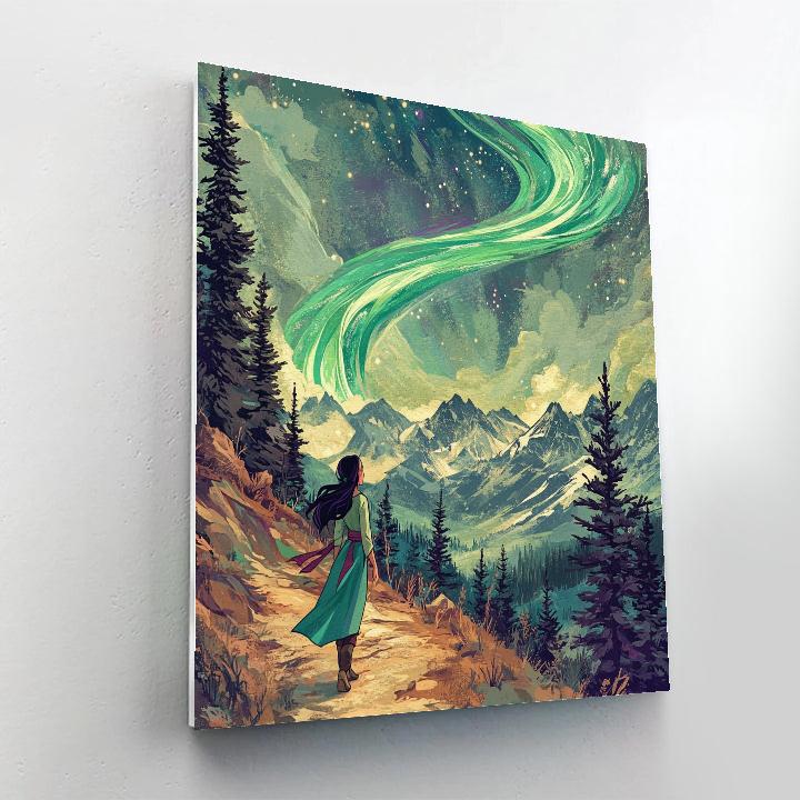 Mulan Mountain Aurora Hike Disney Inspired Numbered painting kits