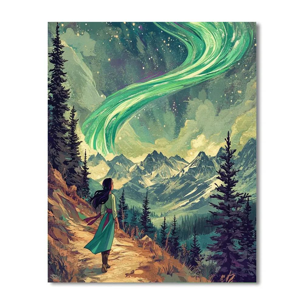 Mulan Mountain Aurora Hike Disney Inspired Numbered painting kits