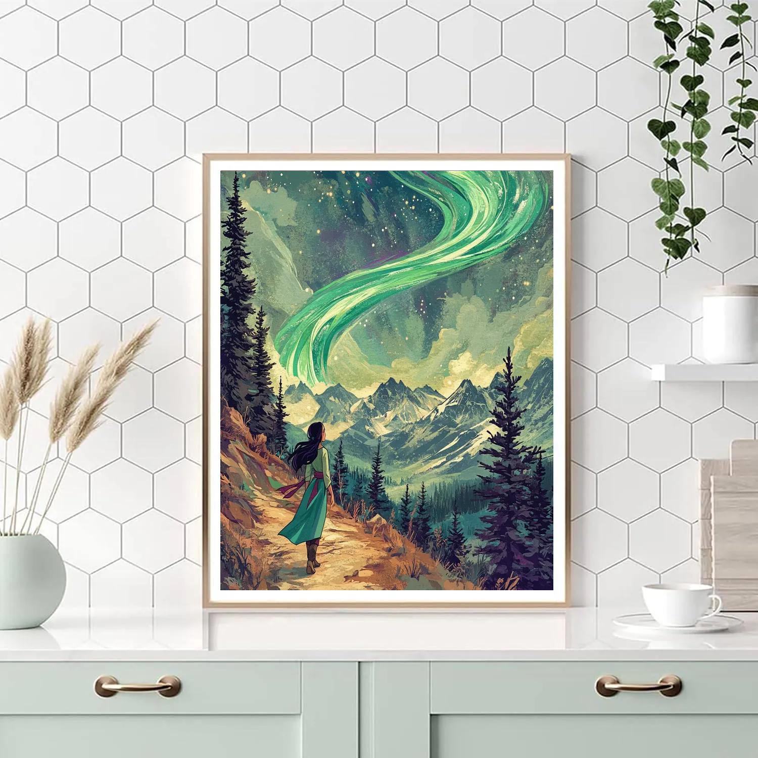 Mulan Mountain Aurora Hike Disney Inspired Numbered painting kits