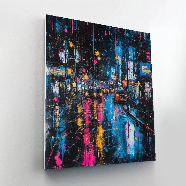 Jackson Pollock Inspired Citylights After Rain Paint by numbers kits