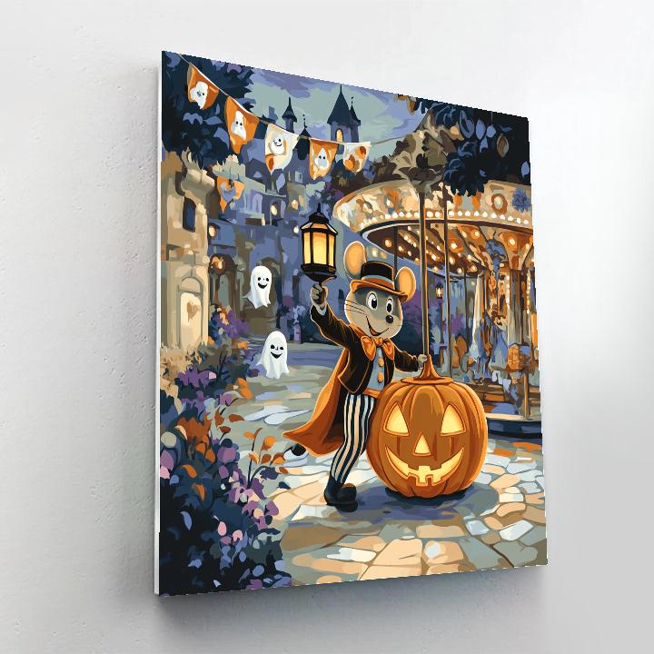 Jack O Lantern Carousel Courtyard Paint by numbers art