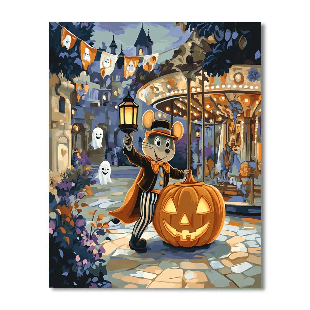 Jack O Lantern Carousel Courtyard Paint by numbers art