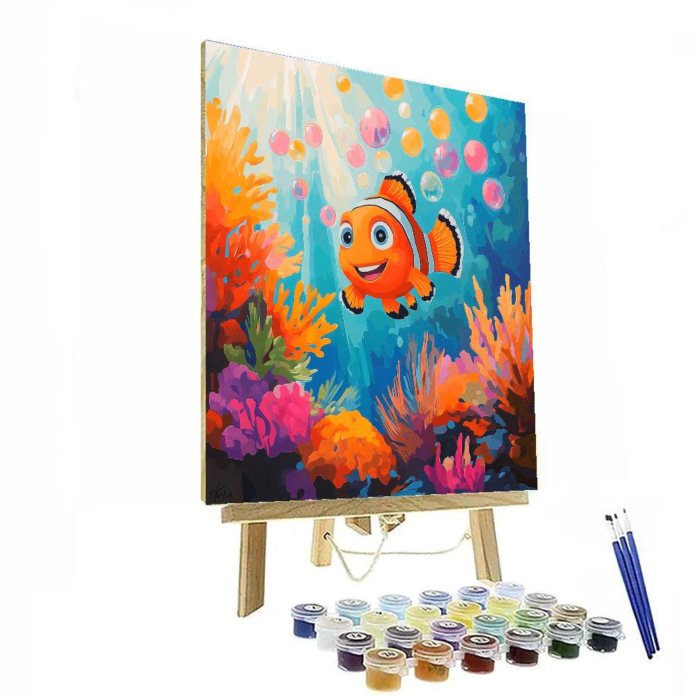 Nemo Coral Reef Bubble Parade Disney Inspired painting number kit
