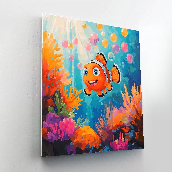 Nemo Coral Reef Bubble Parade Disney Inspired painting number kit
